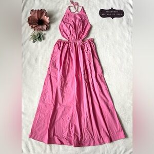 STAUD Apfel Open Back Cutout Maxi Dress size Large